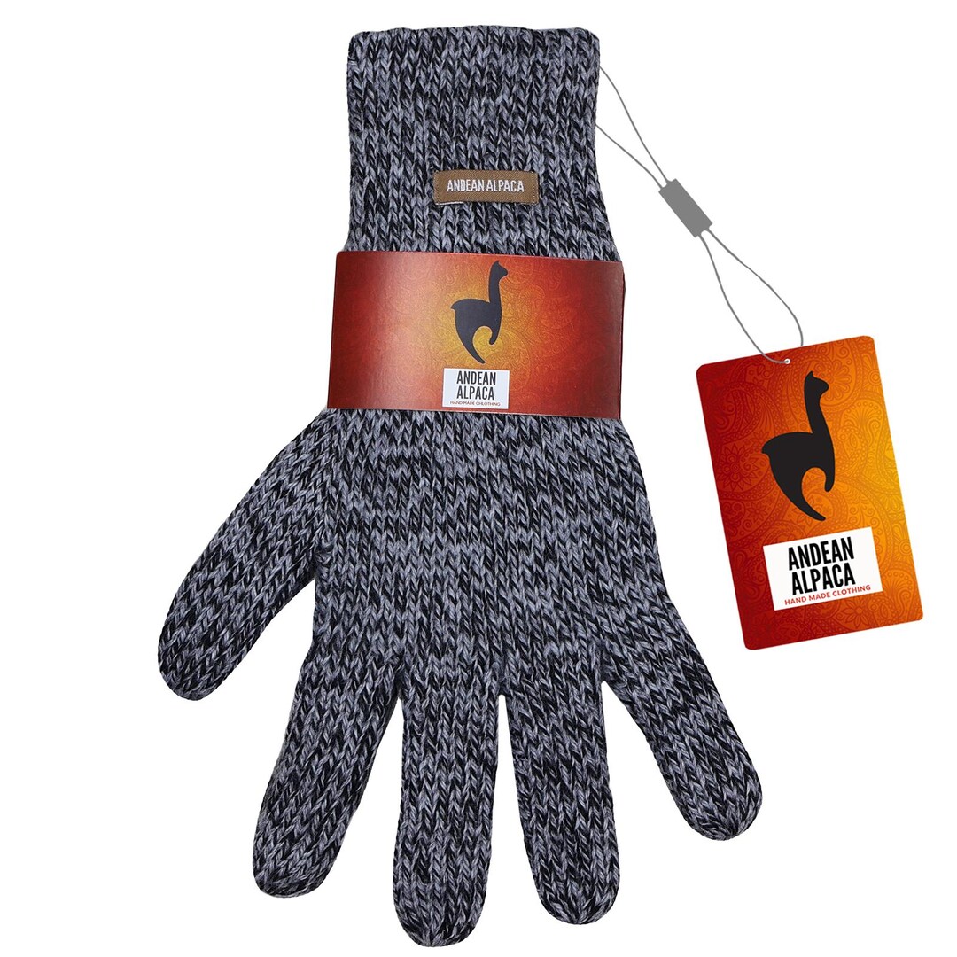 HANDMADE ANDEAN ALPACA Men's L Gray Gloves - Etsy