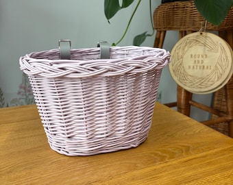 Handwoven wicker bike basket for kids, multiple colors