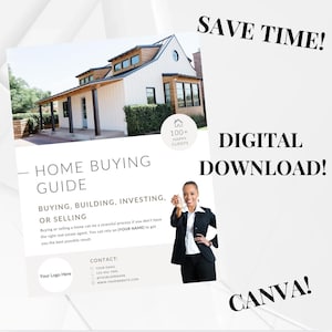 Home Buyer Guide for Real Estate Agents, First Time Home Buyer Guide, 40 Page Printable Real Estate Listing Presentation Template