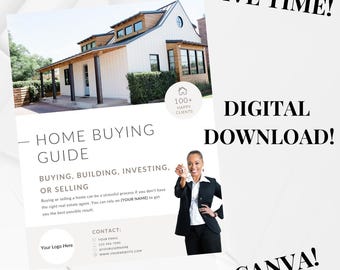 Home Buyer Guide for Real Estate Agents, First Time Home Buyer Guide, 40 Page Printable Real Estate Listing Presentation Template