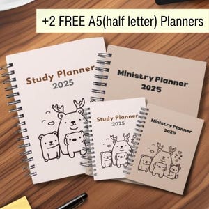 Planificador de estudio y ministerio para testigos de Jehová 2025 / Paquete de planificadores imprimibles / Tamaños A4 y A5, Visitas de seguimiento, Estudio bíblico, Redacción de cartas, Herramientas para testigos de Jehová