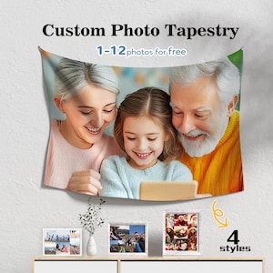 写真からのカスタムタペストリー、カスタム写真壁掛けタペストリー、カスタム背景、誕生日パーティーギフト、カスタムテキストタペストリー、カスタムウェディングタペストリー