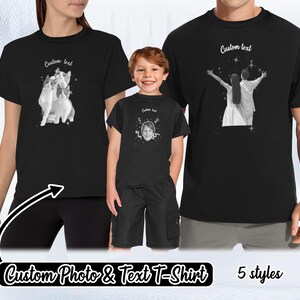 Custom Photo Name Shirt, Personalized Photo Anniversary Party Tee, Unique Gifts for Men/Women, Custom Face Tshirt, Face Name Tee for Family