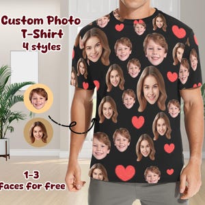 Custom Kids/Pets/Human Face T-shirts, Faces On Shirt, Personalized Kids Photo Gift, Custom Face T-shirts, Personalized Face Shirt with Heart