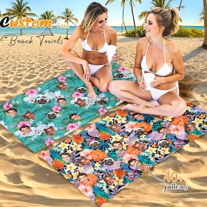 Personalisierte Foto Strandtuch: Tropische Blätter, Urlaubsgeschenk