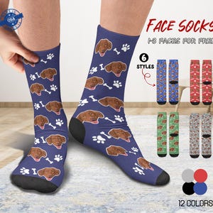 Custom Dog Face Socks, Custom Socks for Men Women, Personalized Picture Socks, Photo Sock, Custom Socks Gift for Dad/Mom, Father&#39;s Day Gifts