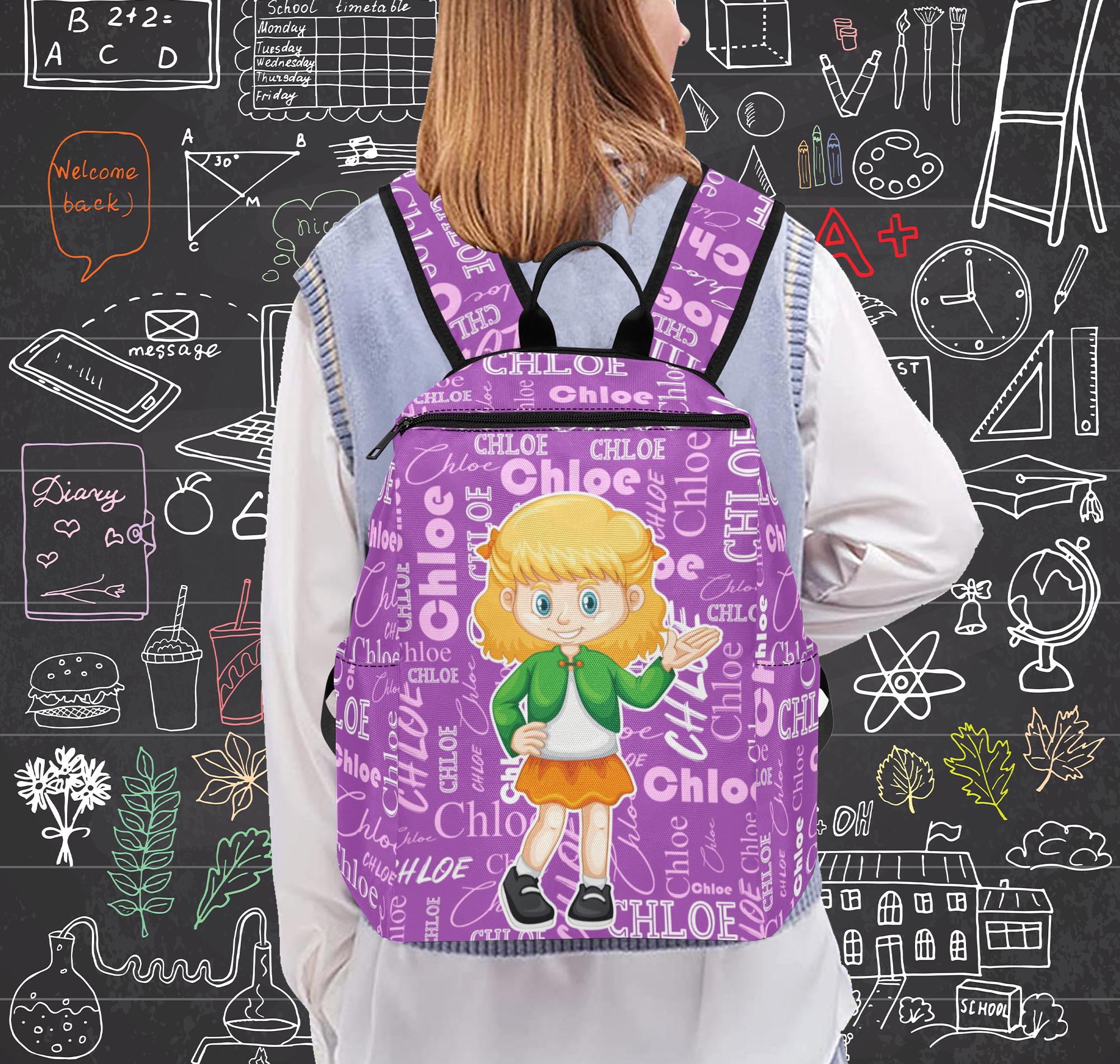 Personalized Name Backpack For Student, Back To School Gift with Name, Lunch Bag, Pencil Bag, Black Boy/Girl Bookbag, Birthday Gift for Kids