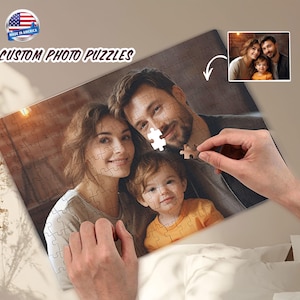 Custom Photo Puzzle, Personalized Jigsaw Puzzle 200/ 300/ 500/ 1000 Pieces, Puzzle from Your Own Photo, Gift for Dad/Mom, Anniversary Gifts
