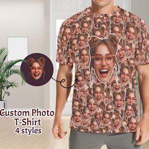 Custom Print Photo T-Shirt, Personalized Shirt for Men Women Kids, Custom T-Shirt with Faces, Custom Face Shirts, Bachelor Party Shirts