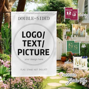 Custom Photo/Logo/Text Garden Flag: Personalized Double-Sided Outdoor Decor