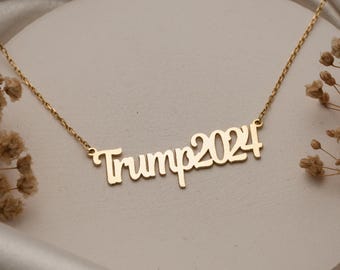 Personalized Name Necklace: Custom 14K Gold Plated Minimalist Name Plate Necklace in 925 Sterling