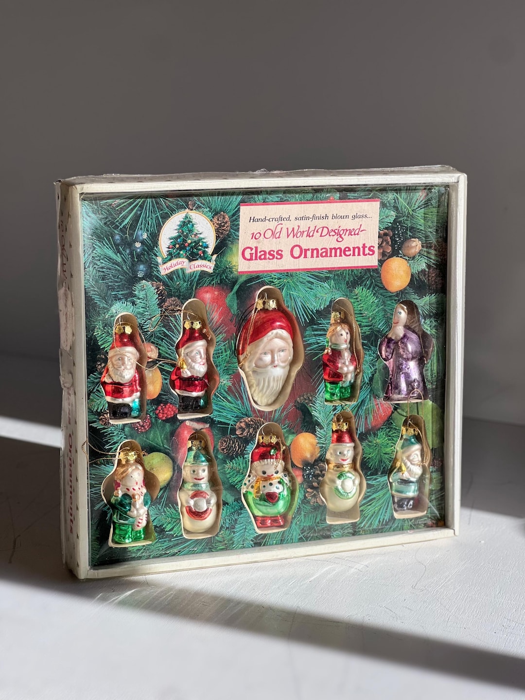 Vintage 1992 Old World Blown Glass Ornament Set • Collectible Holiday ...