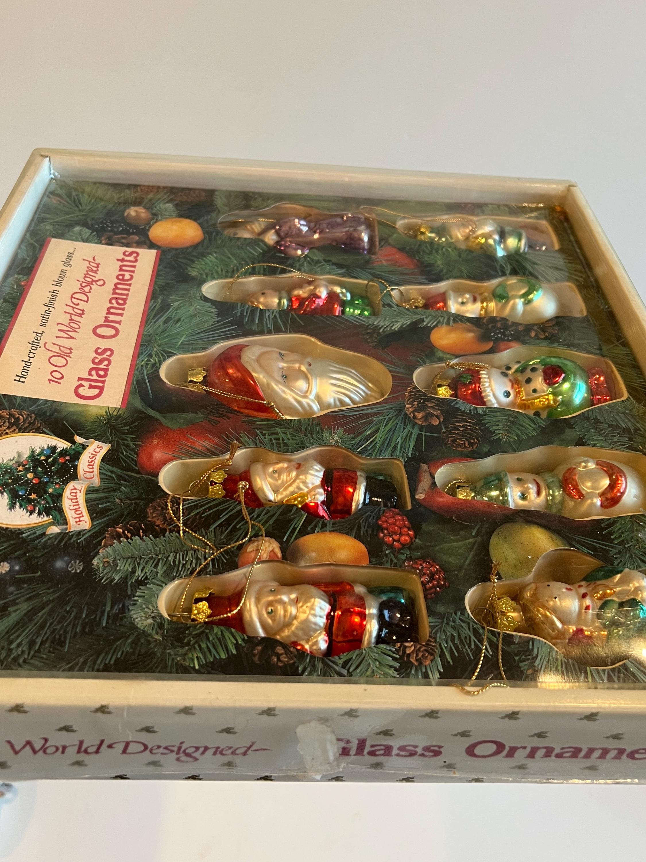 Vintage 1992 Old World Blown Glass Ornament Set • Collectible Holiday ...