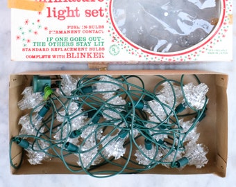 Mid Century Crystal Reflector Holiday Light Set / Vintage 1960's Christmas Decorations / MCM 60's Holiday Decor