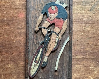 1930's Folk Art Carving / 1935 Tour de France Day 6 / Tramp Art / Outsider Art