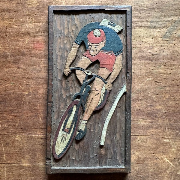 1930's Folk Art Carving / 1935 Tour de France Day 6 / Tramp Art / Outsider Art