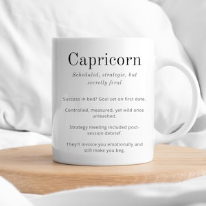 Capricorn Zodiac Sign Coffee Mug, Adult Humor, Funny Astrology Gift for Her or Him, Present, Birthday, Holiday, Sarcastic Birthday Gift