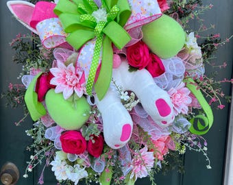 Adorable White Bunny Butt Wreath
