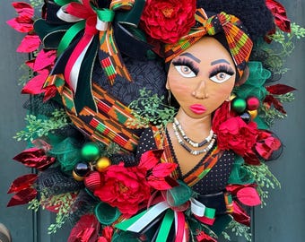 Black History Door Wreath