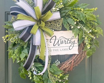 Worthy as the Lamb Grapevine Wreath