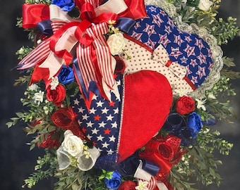 Patriotic Wreath 250 Years of Freedom Heart of America
