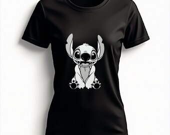 Funny Stitch. T-shirt design. PNG file. Youth clothing. Unusual Stitch.