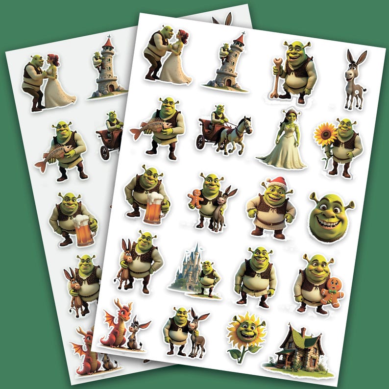 Shrek Stickers for an Album, Weekly Planner. Little Things and Trinkets ...