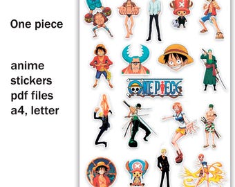Anime stickers 'One piece' pdf file A4.letter Digital