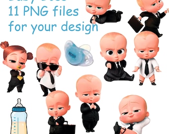 Baby Boss 11 PNG files for your design