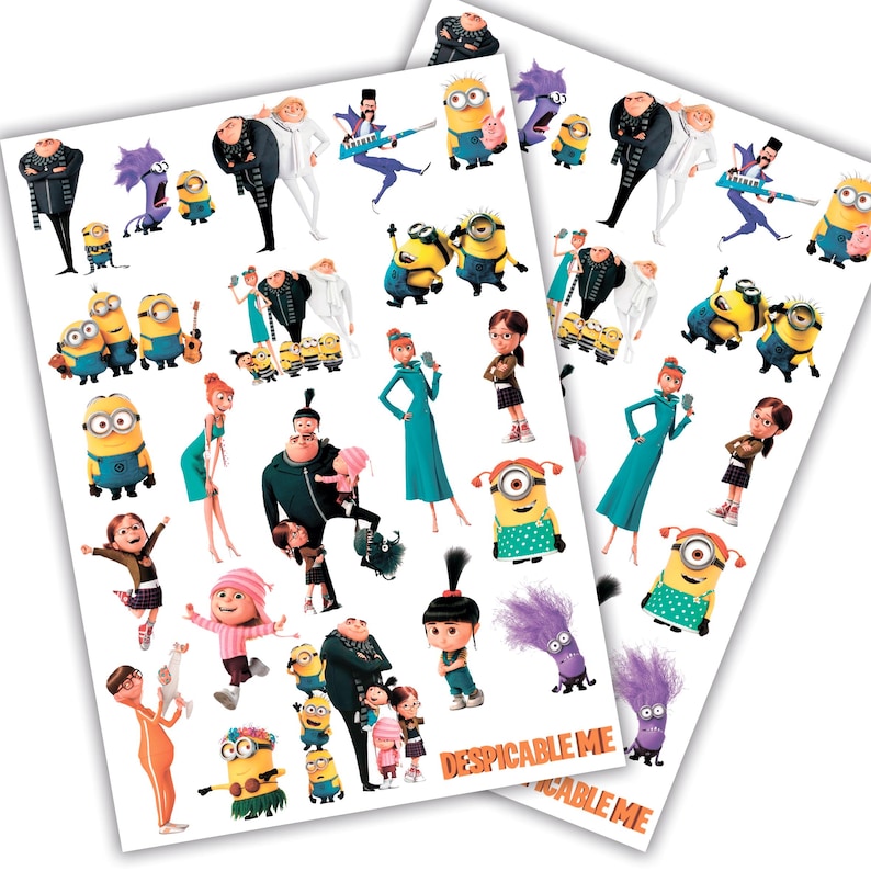 Despicable Me Stickers PDF File A4 Letter - Etsy
