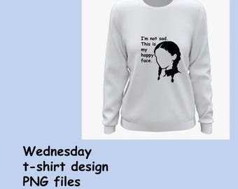 T-shirt design, sweatshirt in Wednesday style. Size 8x11 inches, 4x5.5 inches. PNG, SVG file.