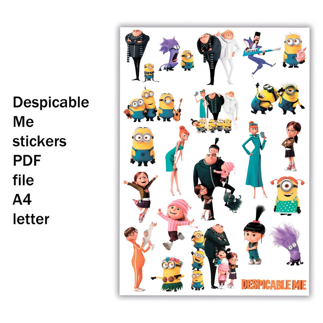 Isolate Me Stickers Despicable Me Stickers PDF File A4 Letter - Etsy
