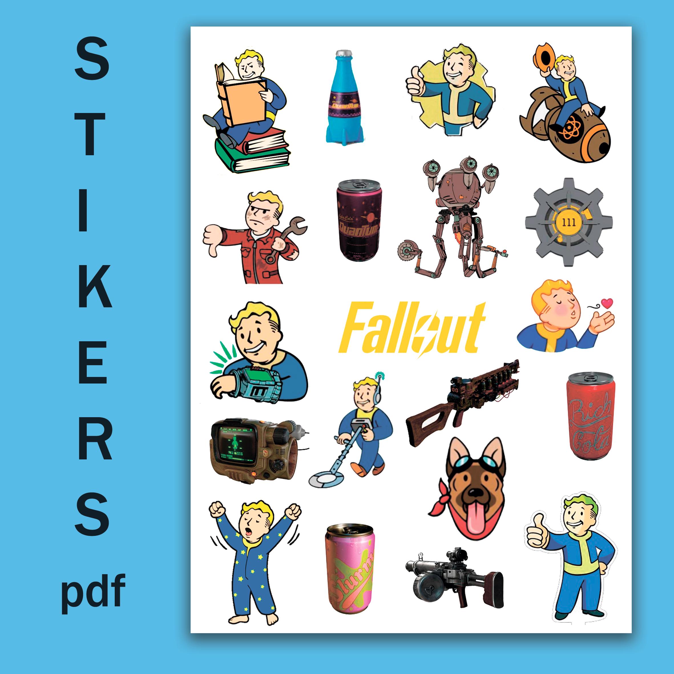 Fallout Style Stickers. Pip Boy Stickers. PDF Files .letter.f4. - Etsy