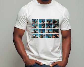 Dragon mood from good to evil, pattern for T-shirt, stickers. PNG