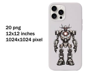 Robots clipart. Robot set. Robots png. 20 files. Transparent background.