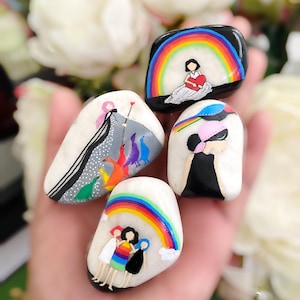 Hand Painted Rainbow Girls (set of 4)