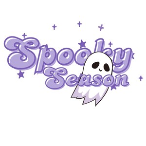 Spooky Season Sticker | Cute Ghost Sticker | Halloween Sticker | Purple Aesthetic