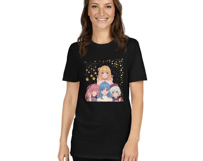 Anime Girls T-Shirt – Kawaii 4 Girls Tee – Japanese Manga Shirt – Otaku Gift – Aesthetic Anime Top – Cute Anime Shirt for Women & Teens
