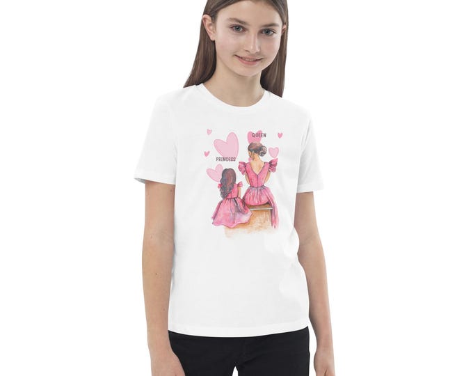 Organic cotton kids t-shirt Mommy and Me – Queen & Princess