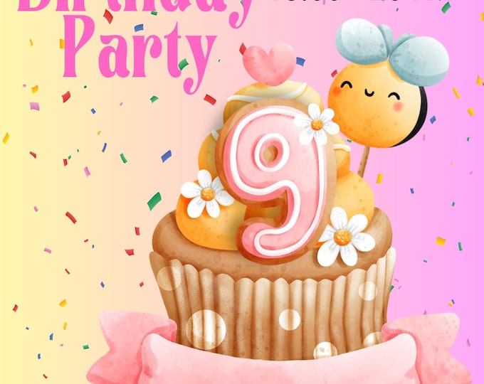 Editable Bee Birthday Invitation | Girl Birthday Invite PDF | Cute Printable Party Invitation | Digital Download
