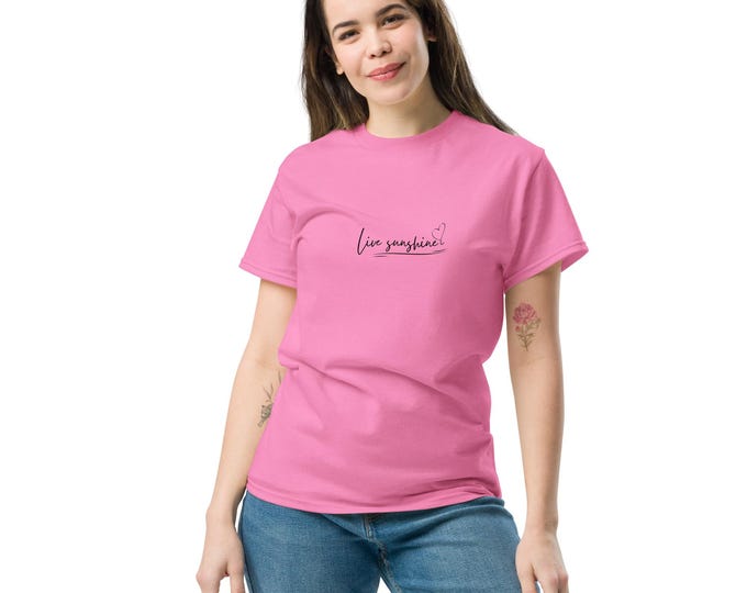 Life Sunshine T-Shirt – Positive Quote Shirt – Aesthetic Summer Tee – Minimalist Graphic T-Shirt – Gift for Her – Happy Vibes Top