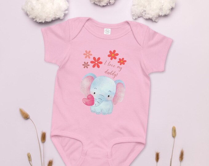 Baby jersey bodysuit I love my daddy Your order means the world and helps support my creative journey