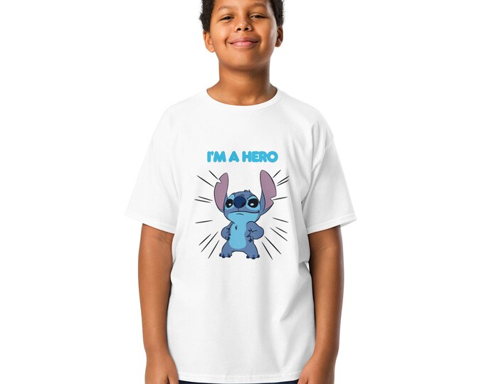 Cute Blue Alien T-Shirt | I’m a Hero Shirt for Kids & Adults | Funny Cartoon Character Tee | Motivational Graphic Tee | Kawaii Gift Idea