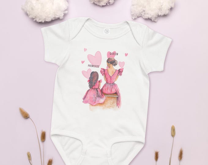 Baby jersey bodysuit Mommy and Me Shirts – Queen & Princess