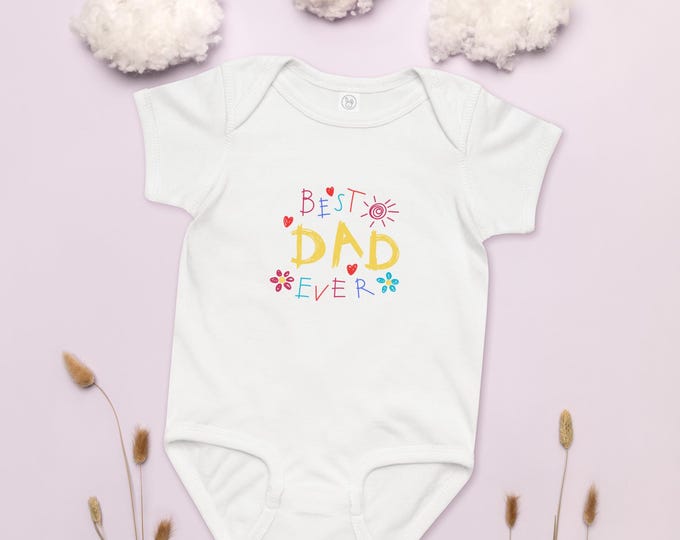 Best Dad Baby Bodysuit – Cute Father’s Day Gift from Baby – Funny Baby Shower Outfit