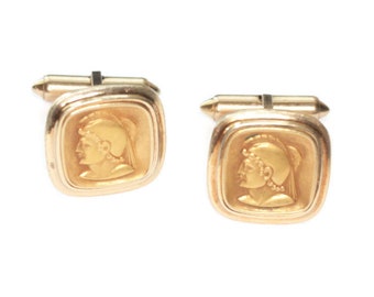 Krementz Cuff Links Gold Filled Cufflinks Greek Roman Centurion Mens Jewelry