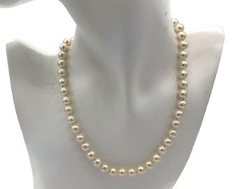 Faux Pearl Hand Knotted Choker Necklace Japan