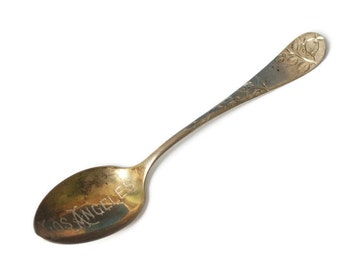 Antique Los Angeles Souvenir Spoon Sterling Gold Wash Citrus Motif AF Towle Co