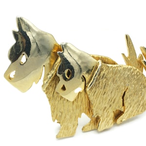 Two Scottie Dogs Brooch UltraCraft Gold Tone Scotty Dog Pin Dog Lover Gift Vintage