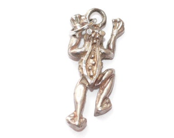 Vintage Sterling Silver Frog Charm:  Traditional Charm Bracelet Style
